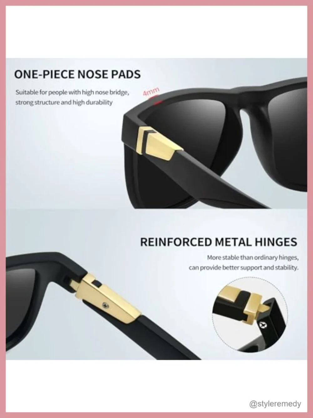 Oversized Square Sunglasses with UV400 Protection Polarized for Men Women